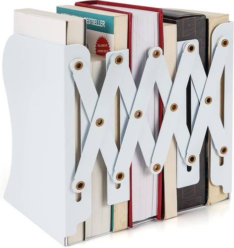 White bookends metal iron - white,