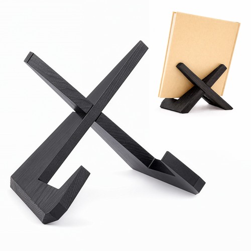Rustic wooden cookbook holder - wooden,
