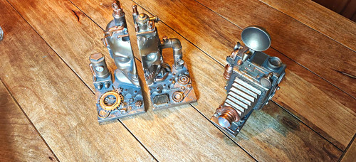 Steampunk book ends - steampunk,