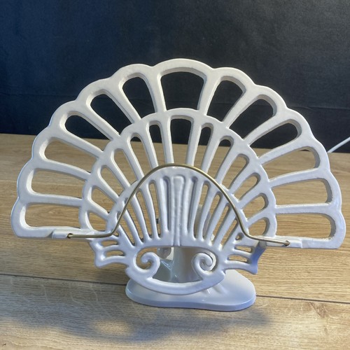 Cream metal adjustable fan - metal,