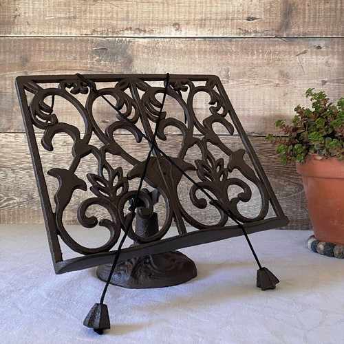 Cook book stand rustic cast - stand,
