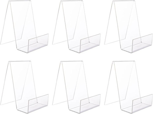 6pcs clear acrylic book stand - clear,