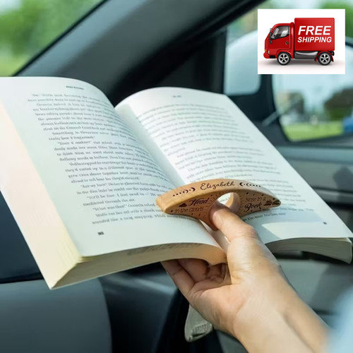 Retro wooden book page - book, holder