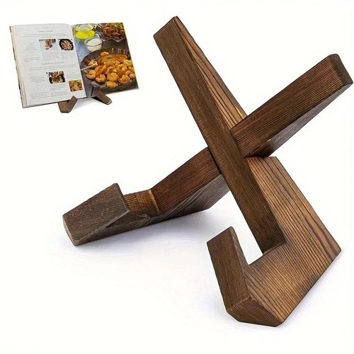 Wooden book stand cookbook - wooden,