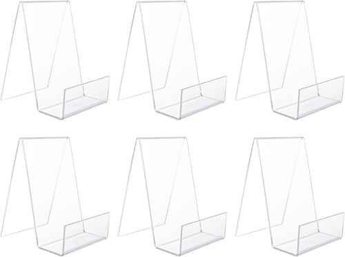 6pcs clear acrylic book stand - clear,